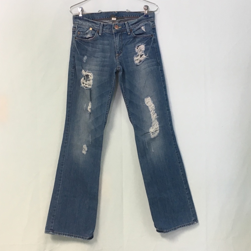 Armani Exchange Destroyed Bootcut Jeans - Picture 2 of 4